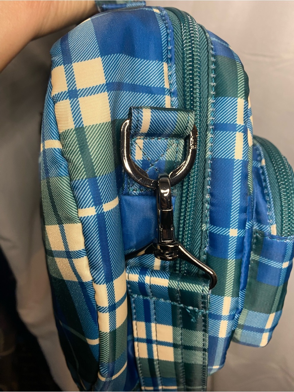 LUG Railcar Crossbody Bag Navy Plaid - Picture 10 of 16